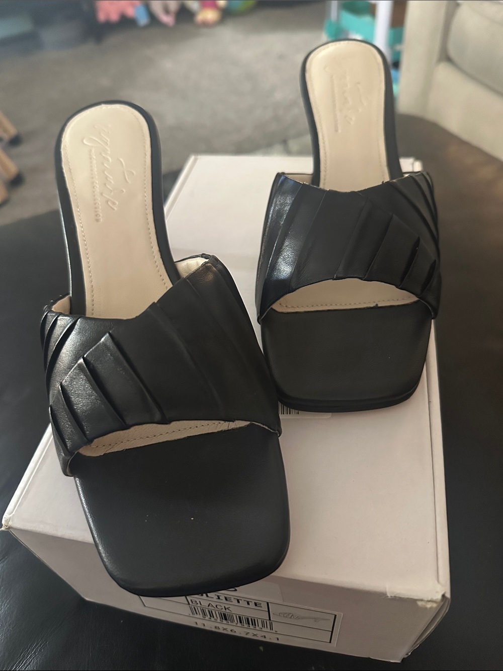 signature by journee collection Black Slip-On Mule Sandals